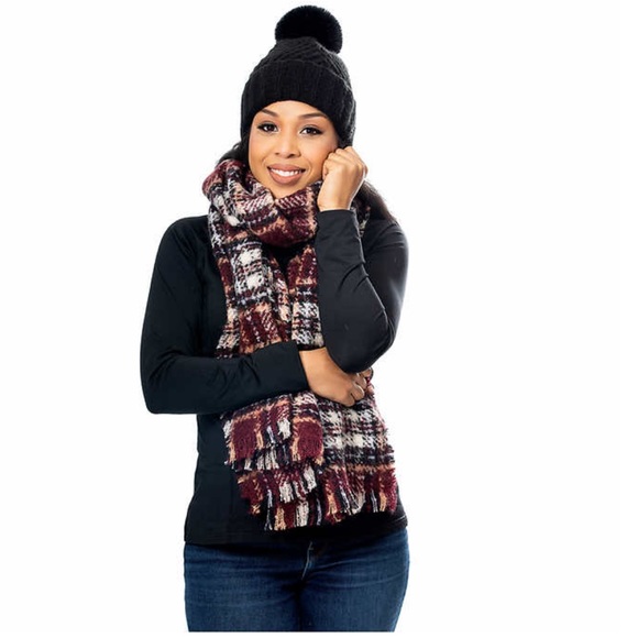 Emanuel Geraldo Ladies Scarf and Beanie Set ~ BLACK - Picture 3 of 5